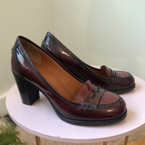 Marc Jacobs Red Brown Vintage style Patent Leather Block Heels Size 36 A… - Picture 6 of 11
